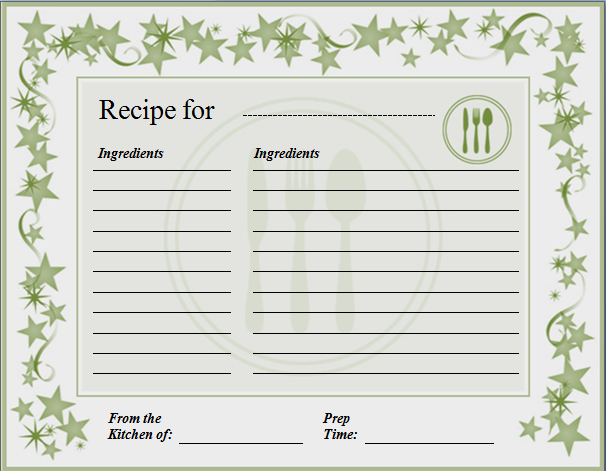 MS Word Recipe Card Template Word Excel Templates