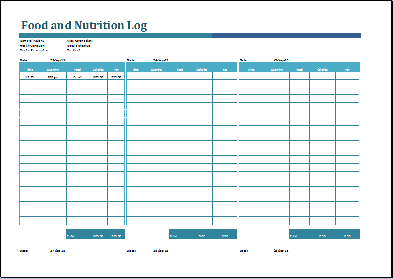 sales-log-food-nutrition-and-action-log-templates-word-excel