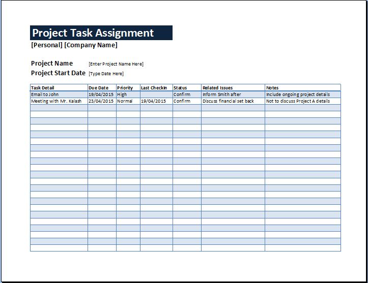 task assignment plan
