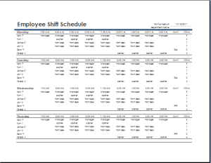 Employee Shift Schedule Template for Excel | Download File