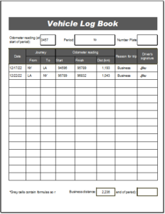 Vehicle Logbook Template for EXCEL | Excel Templates