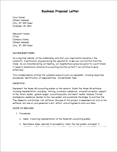 Business Proposal Letter Template | Excel Templates