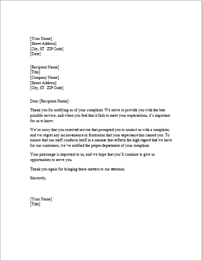 Laundry Service Apology Letter To Client Excel Templates