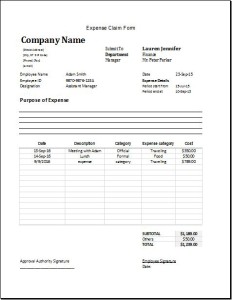 Expense Claim Form Template for Excel | Excel Templates